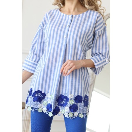 Female blouse, size 42, blue color-7