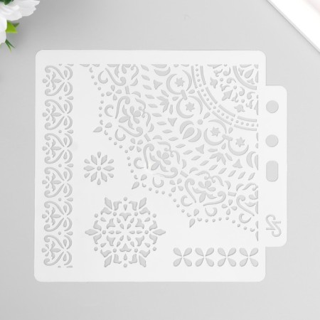 Plastic stencil "openwork patterns" 13x14 cm