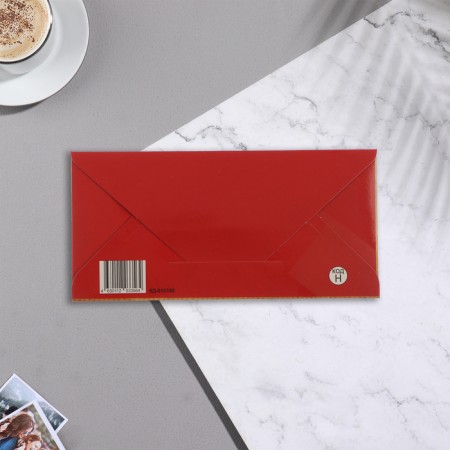 Money envelope "Happy Anniversary! Good luck and positive!" glitter, red rose, 17x8 cm-2