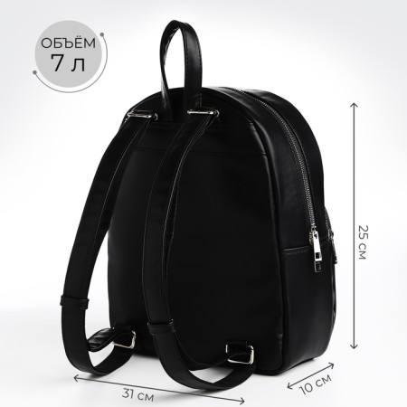 Women's backpack city, Textura, black color-1