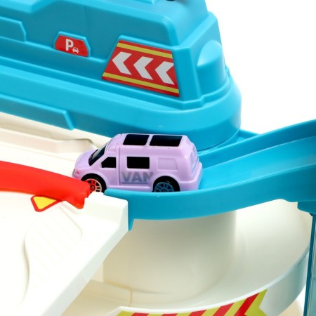 Parking "City", with an elevator, 3 levels, 4 cars, light and sound effects-11