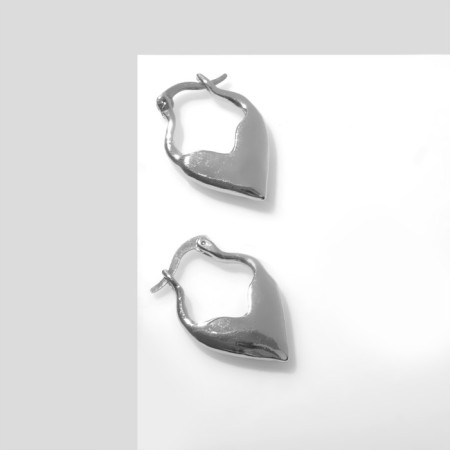Earrings "Heart" miniature, silver color-1