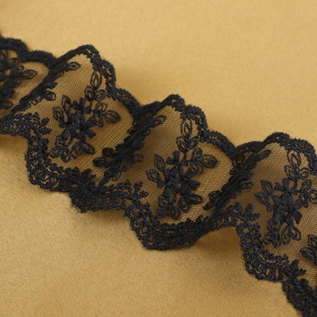 Lace on a grid, 55 mm × 9 ± 0.5 m, black color-1