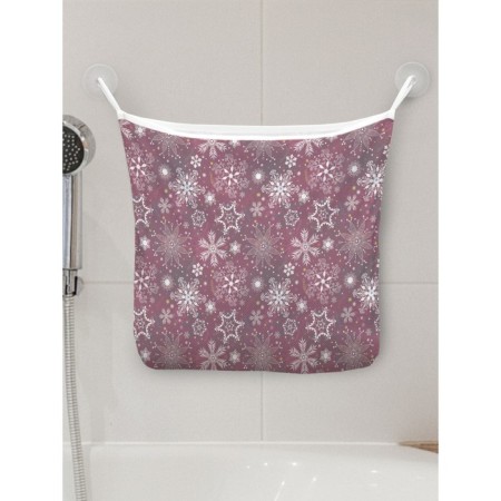 Organizer in a bath on suction cups “Bright snowflakes”, for storing toys and trifles, size 33x39 cm