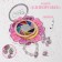 Set of children's 4 items: clips, ring, bracelet, glitter "unicorn", color