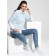 Female jumper from voluminous yarn CONTE Elegant, size XS, Pastel Blue color