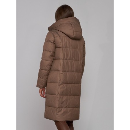 Coat insulated winter female, size 48, brown color-16