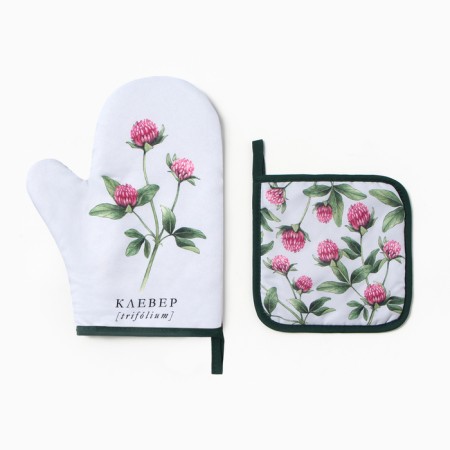Kitchen "clover" mittens-output 20x27cm, severity 17x17cm 100% p/e-1
