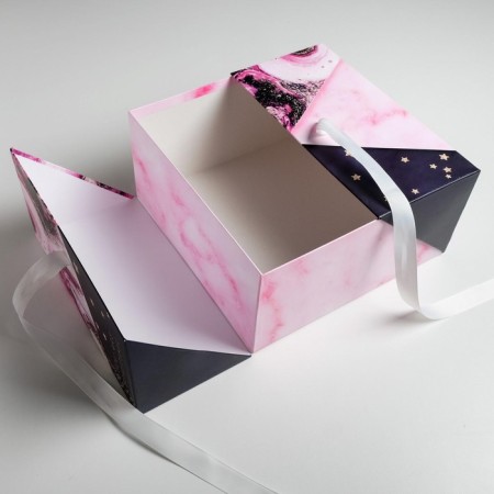 Gift box, packaging, "marble", 29.5 x 29.5 x 14.5 cm-2