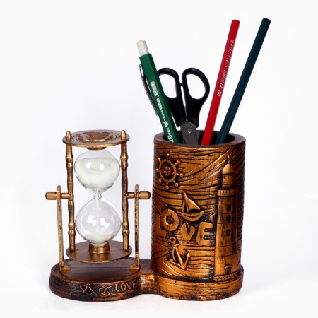 Sanding clock "Sea - Love", souvenir, organizer for the office, 16.5 x 8 x 13 cm