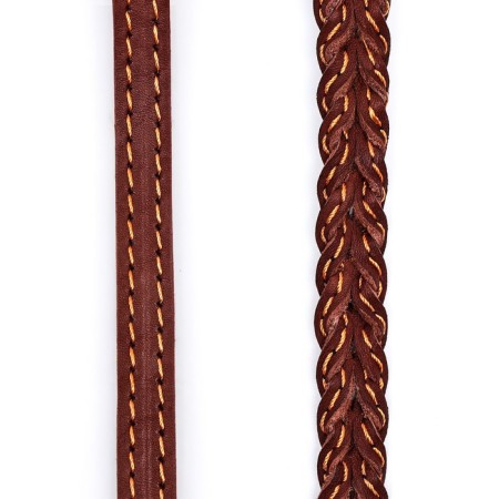 Leather wicker "braid", 1.25 m x 1.1 cm, brown-4