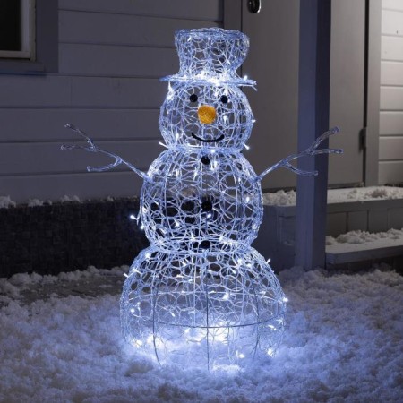 LED figure "Snowman" 65 × 90 × 50 cm, metal, 31 V, glow of white