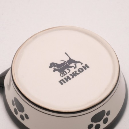 Ceramic bowl "Wintering cat" 200 ml 11 x 4.8 cm, white-black,-6