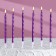 Candles in a cake twisted with a stand, 6 pcs, 11 cm, purple