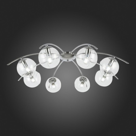 Ceiling EVOLUCE lamp. Sle102602-08. Ratella. 8x40 watts, E14, 90x90x23 cm, chromium color-1
