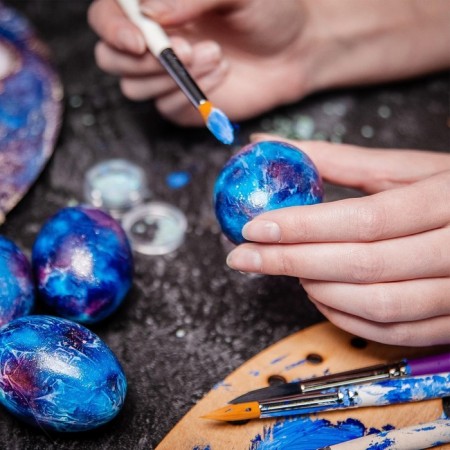 A set for decorating eggs with liquid dyes "Cosmic Lengory", 11x16 cm-8
