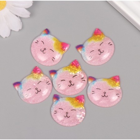 Decor for the work of acrylic "cat" sparkles set 6 pcs 2.5x2.7x0.9 cm-2