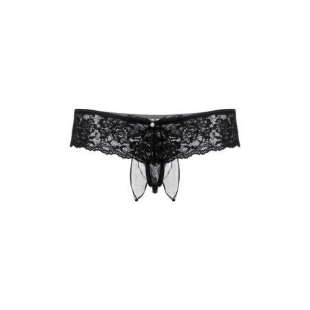 Panties-Schorts with a bow with access Softline Collection, lace, black color, size S/M-1