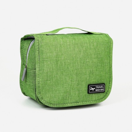 Velcro cosmetic bag, with hook, green color