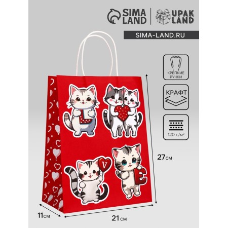 Package gift craft "Love" 21 x 11 x 27 cm