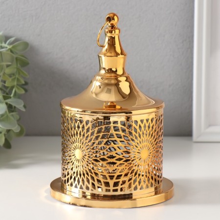 Summary metal per 1 candle "Flowering" gold d = 3.5 cm 12.5x12.5x19 cm-1