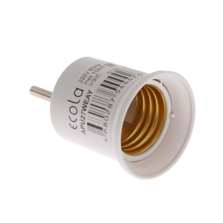 Ecola adapter, plug-patron, E27, 40 x 55 mm, white-5