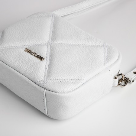 Women's bag over the shoulder Textura, small size, white color-3