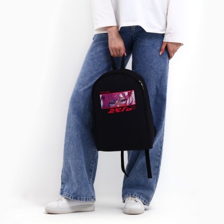 Backpack School Textile "Eye Anime", 38x14x27 cm, black color-7