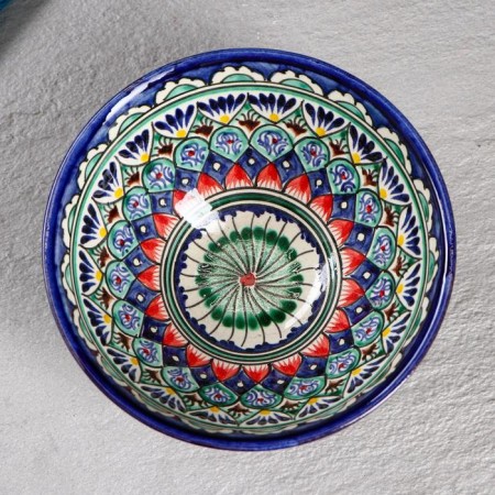Rishtan ceramics "flowers" 15 cm, small, blue-1