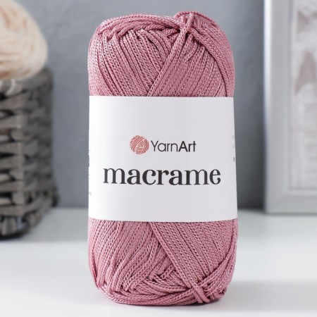Yarn "Macrame Macrama" 100% polyester 130m/90g (141 lingonberries)-3