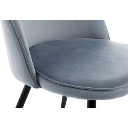 Stol on a metal frame Dodo metal/velor, black/blue 48x54x77 cm-4