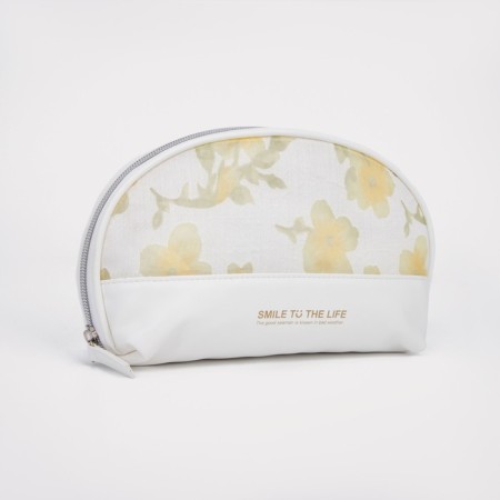 Cosmetic bag with lightning, white/green color