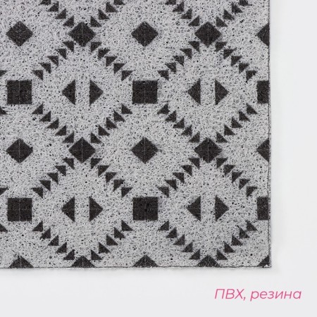 Rug of the galliped muddy share "Rombs", 45 × 75 cm, black and gray color-1
