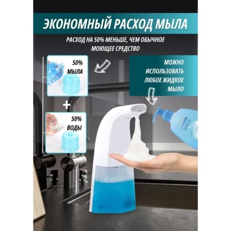 Dispenser for antiseptic/foam soap, 300 ml, sensory on batteries, white color-2