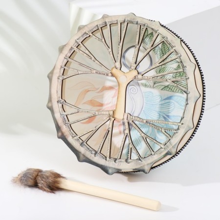Shamanian tambourine "Four elements" with a block of 5x25x25 cm-1
