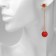 New Year! Earrings "New Year" hanging, ball and snowflake, red color in gold