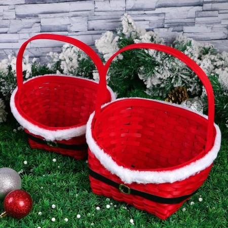 Set of baskets "Red fur coat", 2 pcs: 28 × 22 × 11/33.5 cm, 22 × 17 × 9/27 cm, veneer
