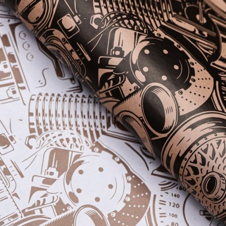 Package paper, glossy "style", bilateral, 50 x 70 cm-2