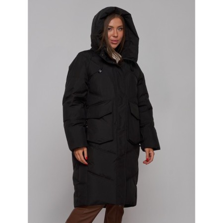 Coat insulated winter female, size 42, black color-17
