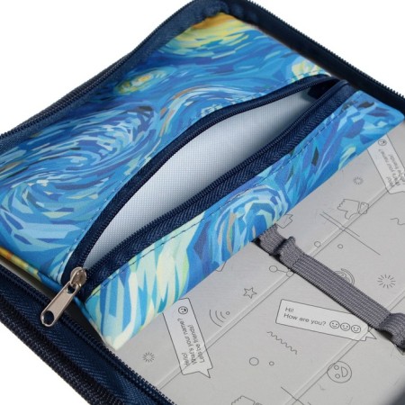 Penal 1 section 140 x 210 x 40 mm, folding pocket and cosmetic bag, fabric, calligrata top content "Paris"-5