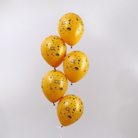 Latex ball 12 "Funny party", pastel, set 15 pcs., Color yellow-1
