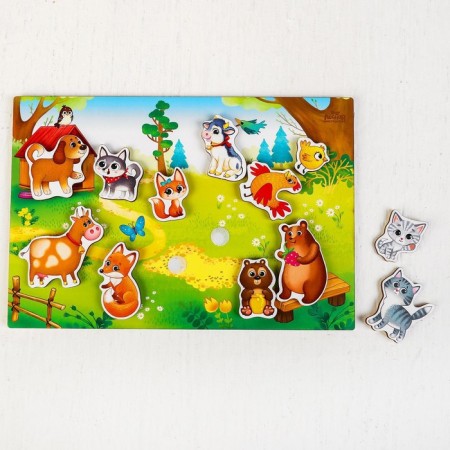 Velcro puzzle "Where is the baby?"-2