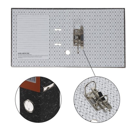 The registrar folder 75 mm, A4, Calligrata, Economy Marble, Lower Metal Kant, Black-1