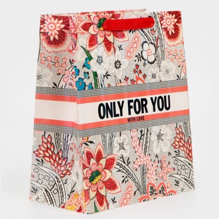Gift package laminated, packaging, “only for you”, rainbow holography, ml 23 x 27 x 11.5 cm-1