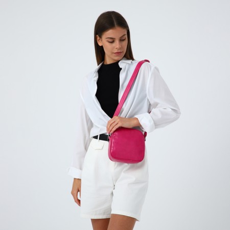 Bag Cross-Bodi with a zipper, pink color-1