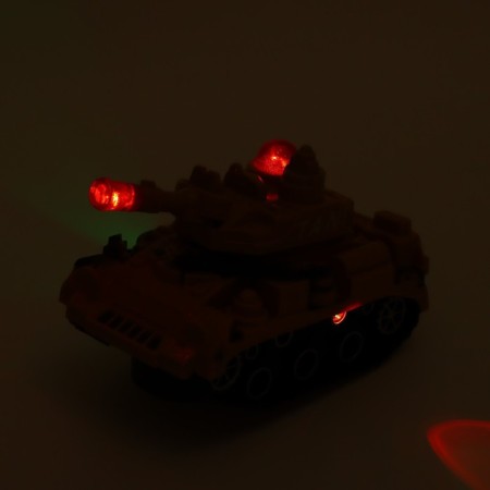 Tank "Attack", light and sound effects, works from batteries, mix-8
