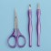 Manicure set, 3 objects, purple color/silver color
