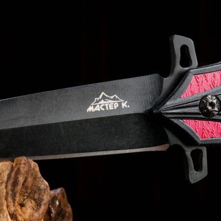 The knife of the folding "flame" black, red strip, 21.5cm, blade 9.5cm-3