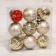 Set of balls plastic D-6 cm, 9 pcs "Melitin strip" gold