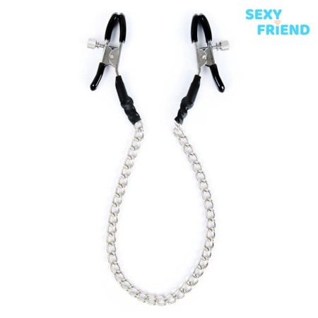 Sexy Friend nipples, with a chain, metal, 29 cm, purple-1